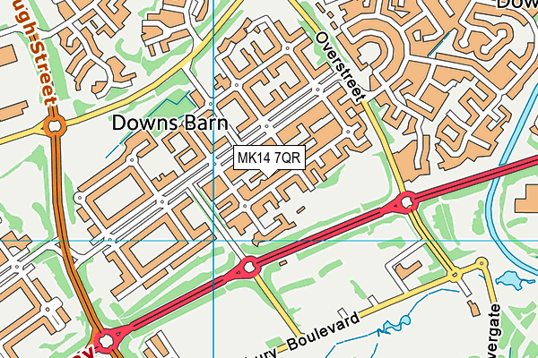 MK14 7QR map - OS VectorMap District (Ordnance Survey) MK14 7QR map - OS VectorMap District (Ordnance Survey)