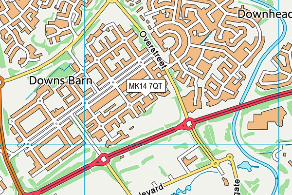MK14 7QT map - OS VectorMap District (Ordnance Survey) MK14 7QT map - OS VectorMap District (Ordnance Survey)