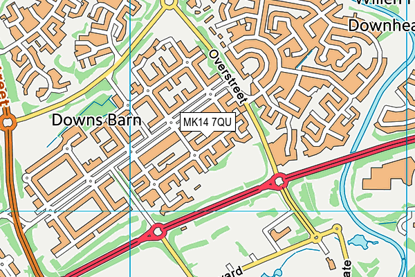 MK14 7QU map - OS VectorMap District (Ordnance Survey) MK14 7QU map - OS VectorMap District (Ordnance Survey)