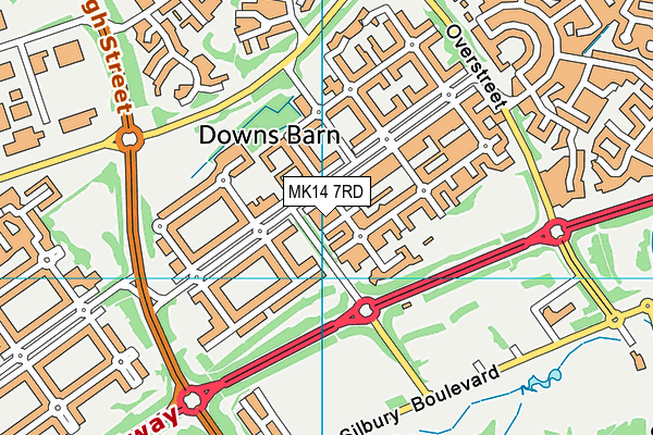 MK14 7RD map - OS VectorMap District (Ordnance Survey) MK14 7RD map - OS VectorMap District (Ordnance Survey)