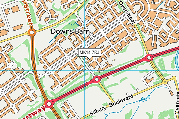 MK14 7RJ map - OS VectorMap District (Ordnance Survey) MK14 7RJ map - OS VectorMap District (Ordnance Survey)