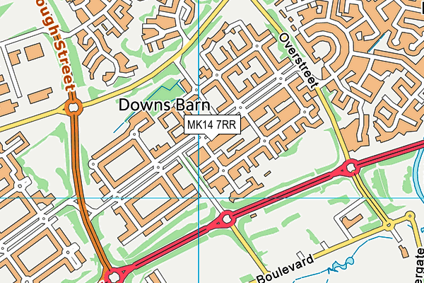 MK14 7RR map - OS VectorMap District (Ordnance Survey) MK14 7RR map - OS VectorMap District (Ordnance Survey)