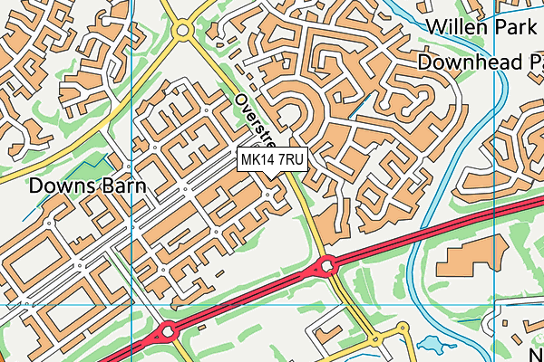 MK14 7RU map - OS VectorMap District (Ordnance Survey) MK14 7RU map - OS VectorMap District (Ordnance Survey)