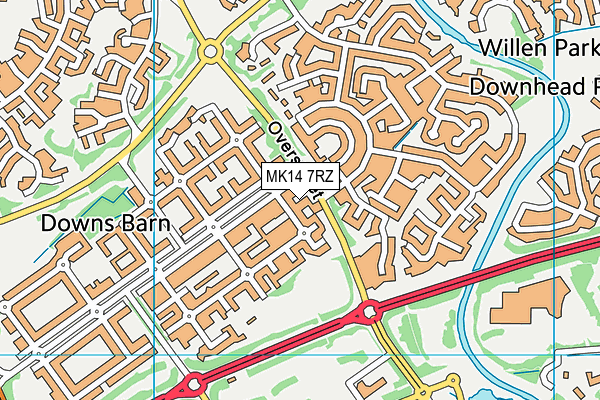 MK14 7RZ map - OS VectorMap District (Ordnance Survey) MK14 7RZ map - OS VectorMap District (Ordnance Survey)