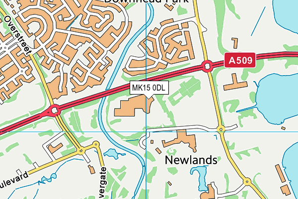 MK15 0DL map - OS VectorMap District (Ordnance Survey)