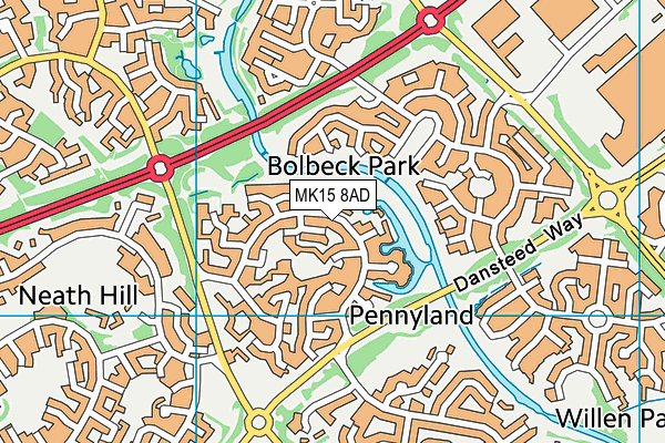 MK15 8AD map - OS VectorMap District (Ordnance Survey) MK15 8AD map - OS VectorMap District (Ordnance Survey)