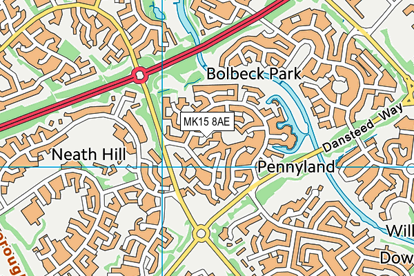 MK15 8AE map - OS VectorMap District (Ordnance Survey) MK15 8AE map - OS VectorMap District (Ordnance Survey)