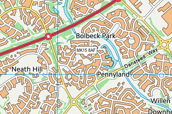 MK15 8AF map - OS VectorMap District (Ordnance Survey) MK15 8AF map - OS VectorMap District (Ordnance Survey)