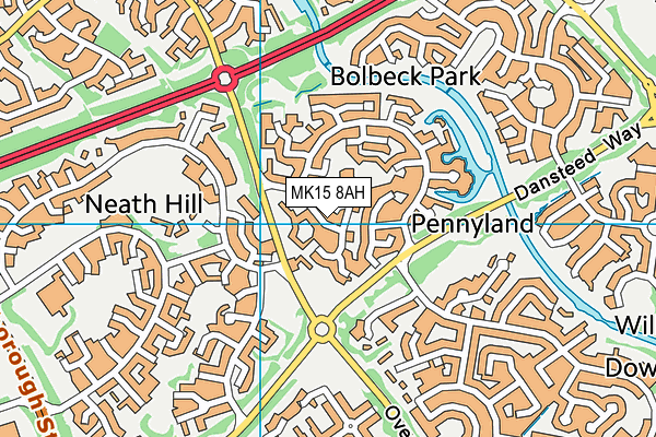 MK15 8AH map - OS VectorMap District (Ordnance Survey) MK15 8AH map - OS VectorMap District (Ordnance Survey)