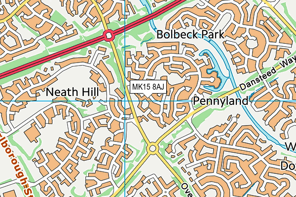 MK15 8AJ map - OS VectorMap District (Ordnance Survey) MK15 8AJ map - OS VectorMap District (Ordnance Survey)