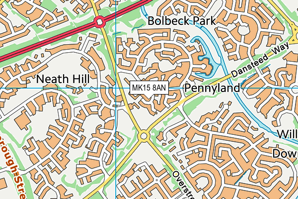 MK15 8AN map - OS VectorMap District (Ordnance Survey) MK15 8AN map - OS VectorMap District (Ordnance Survey)