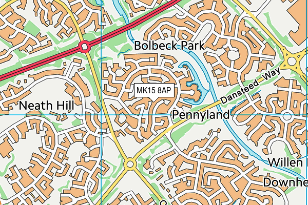 MK15 8AP map - OS VectorMap District (Ordnance Survey) MK15 8AP map - OS VectorMap District (Ordnance Survey)