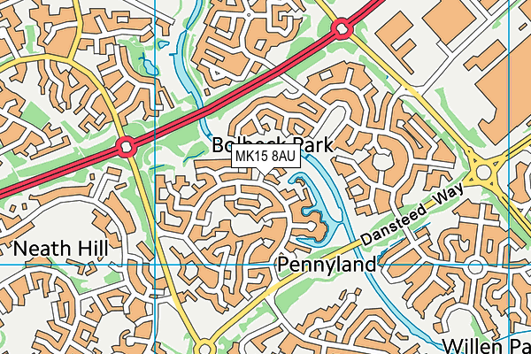 MK15 8AU map - OS VectorMap District (Ordnance Survey) MK15 8AU map - OS VectorMap District (Ordnance Survey)