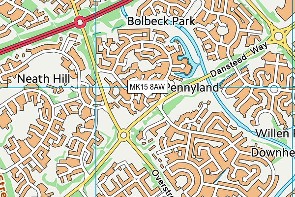 MK15 8AW map - OS VectorMap District (Ordnance Survey) MK15 8AW map - OS VectorMap District (Ordnance Survey)