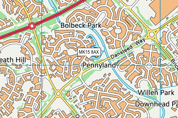 MK15 8AX map - OS VectorMap District (Ordnance Survey) MK15 8AX map - OS VectorMap District (Ordnance Survey)