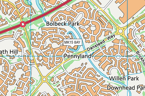 MK15 8AY map - OS VectorMap District (Ordnance Survey) MK15 8AY map - OS VectorMap District (Ordnance Survey)