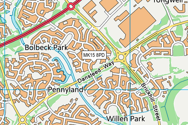 MK15 8PD map - OS VectorMap District (Ordnance Survey) MK15 8PD map - OS VectorMap District (Ordnance Survey)