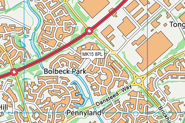MK15 8PL map - OS VectorMap District (Ordnance Survey)