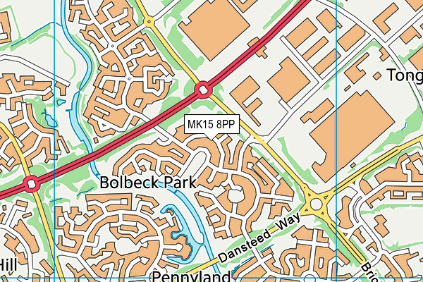 MK15 8PP map - OS VectorMap District (Ordnance Survey)