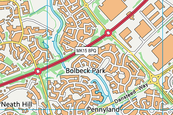 MK15 8PQ map - OS VectorMap District (Ordnance Survey) MK15 8PQ map - OS VectorMap District (Ordnance Survey)