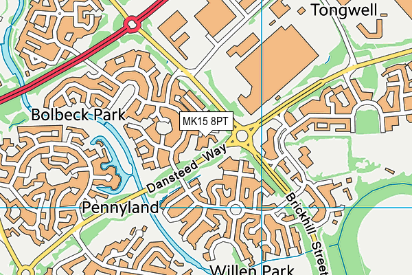 MK15 8PT map - OS VectorMap District (Ordnance Survey) MK15 8PT map - OS VectorMap District (Ordnance Survey)