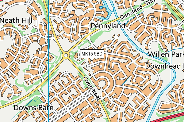 MK15 9BD map - OS VectorMap District (Ordnance Survey) MK15 9BD map - OS VectorMap District (Ordnance Survey)