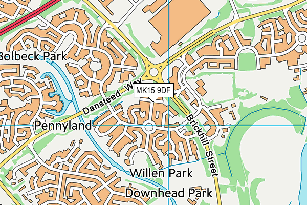 MK15 9DF map - OS VectorMap District (Ordnance Survey) MK15 9DF map - OS VectorMap District (Ordnance Survey)