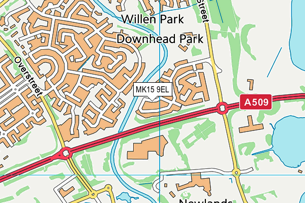 MK15 9EL map - OS VectorMap District (Ordnance Survey)