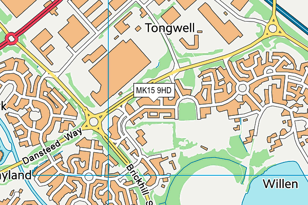 MK15 9HD map - OS VectorMap District (Ordnance Survey)