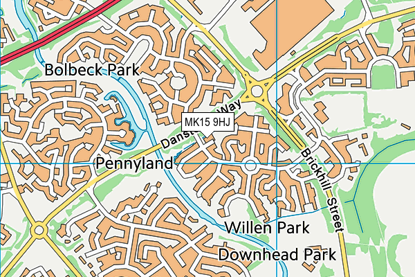 MK15 9HJ map - OS VectorMap District (Ordnance Survey) MK15 9HJ map - OS VectorMap District (Ordnance Survey)