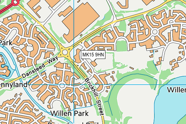 MK15 9HN map - OS VectorMap District (Ordnance Survey)