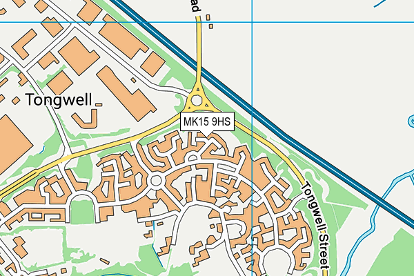 MK15 9HS map - OS VectorMap District (Ordnance Survey)