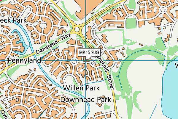 MK15 9JG map - OS VectorMap District (Ordnance Survey)