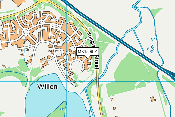 MK15 9LZ map - OS VectorMap District (Ordnance Survey)