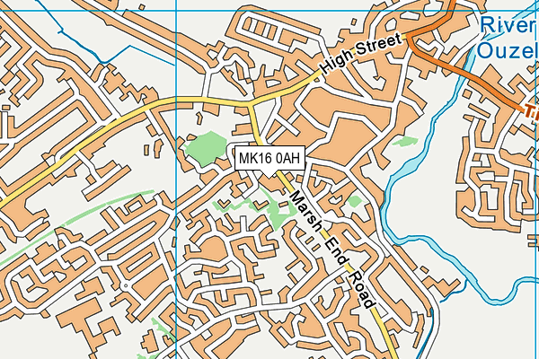 MK16 0AH map - OS VectorMap District (Ordnance Survey) MK16 0AH map - OS VectorMap District (Ordnance Survey)