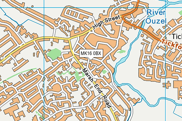 MK16 0BX map - OS VectorMap District (Ordnance Survey) MK16 0BX map - OS VectorMap District (Ordnance Survey)
