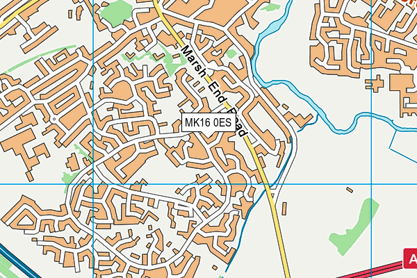 MK16 0ES map - OS VectorMap District (Ordnance Survey) MK16 0ES map - OS VectorMap District (Ordnance Survey)