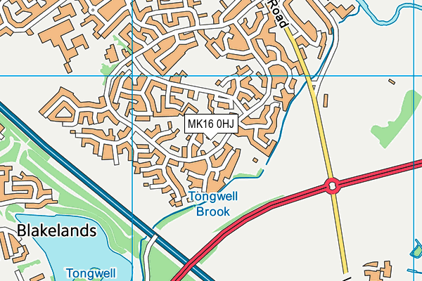 MK16 0HJ map - OS VectorMap District (Ordnance Survey) MK16 0HJ map - OS VectorMap District (Ordnance Survey)