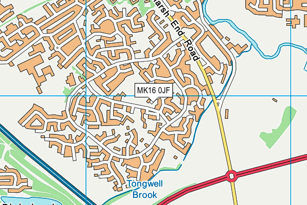 MK16 0JF map - OS VectorMap District (Ordnance Survey) MK16 0JF map - OS VectorMap District (Ordnance Survey)