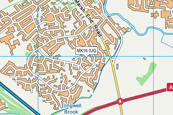 MK16 0JG map - OS VectorMap District (Ordnance Survey) MK16 0JG map - OS VectorMap District (Ordnance Survey)