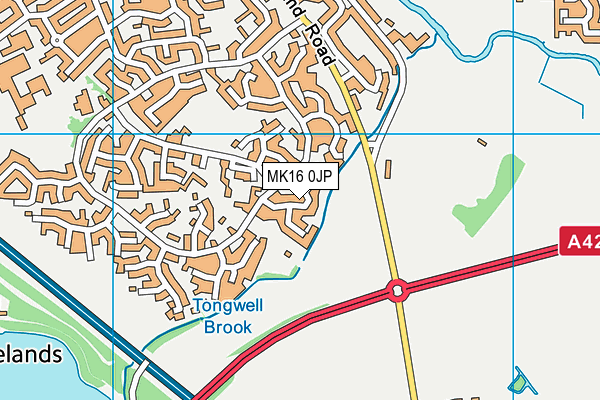 MK16 0JP map - OS VectorMap District (Ordnance Survey) MK16 0JP map - OS VectorMap District (Ordnance Survey)