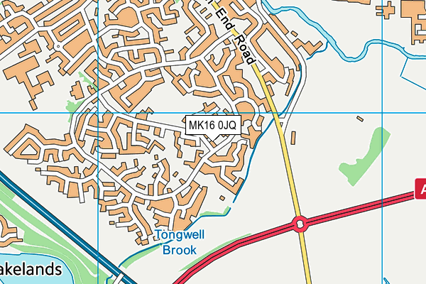 MK16 0JQ map - OS VectorMap District (Ordnance Survey)