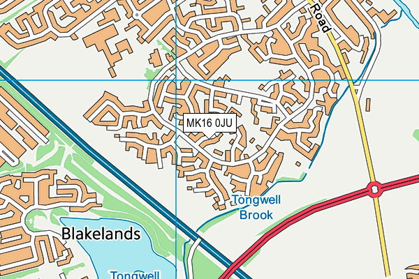 MK16 0JU map - OS VectorMap District (Ordnance Survey) MK16 0JU map - OS VectorMap District (Ordnance Survey)