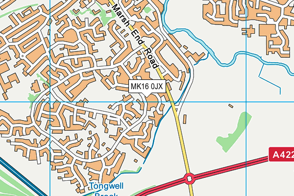 MK16 0JX map - OS VectorMap District (Ordnance Survey) MK16 0JX map - OS VectorMap District (Ordnance Survey)