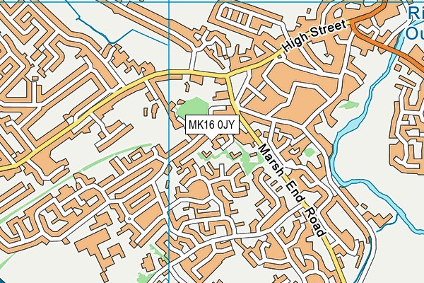 MK16 0JY map - OS VectorMap District (Ordnance Survey)