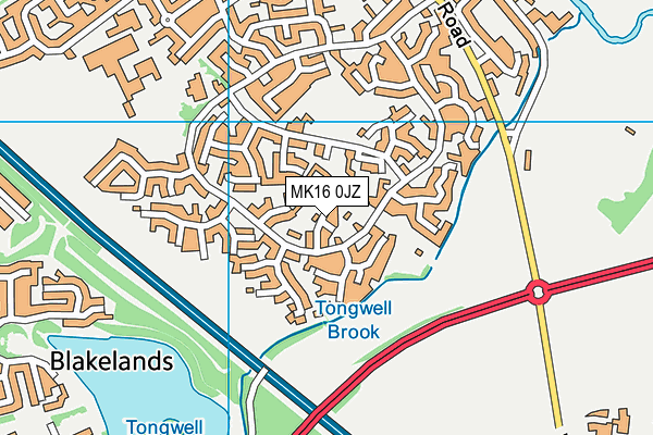 MK16 0JZ map - OS VectorMap District (Ordnance Survey) MK16 0JZ map - OS VectorMap District (Ordnance Survey)