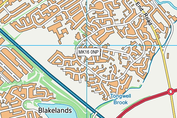 MK16 0NP map - OS VectorMap District (Ordnance Survey) MK16 0NP map - OS VectorMap District (Ordnance Survey)