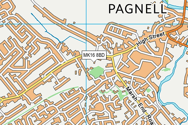 MK16 8BD map - OS VectorMap District (Ordnance Survey)