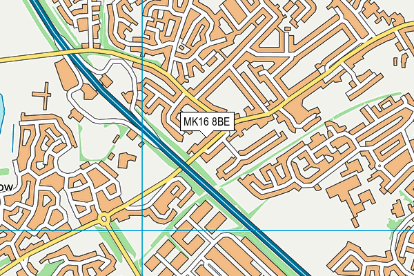 MK16 8BE map - OS VectorMap District (Ordnance Survey) MK16 8BE map - OS VectorMap District (Ordnance Survey)