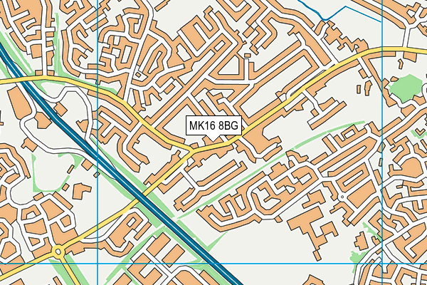 MK16 8BG map - OS VectorMap District (Ordnance Survey) MK16 8BG map - OS VectorMap District (Ordnance Survey)